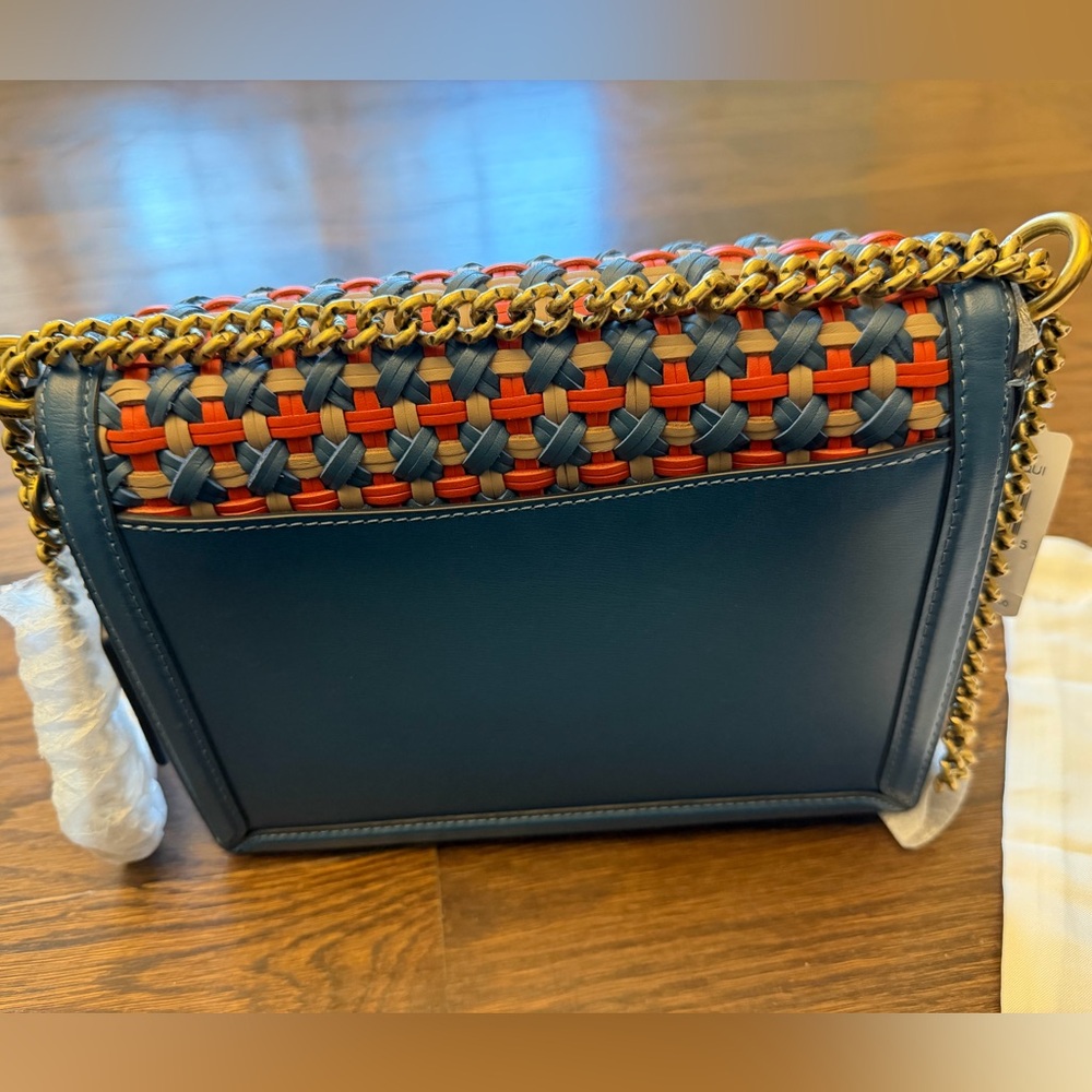 New COACH Hutton Shoulder Bag with Weaving Chain Crossbody - Picture 13 of 14
